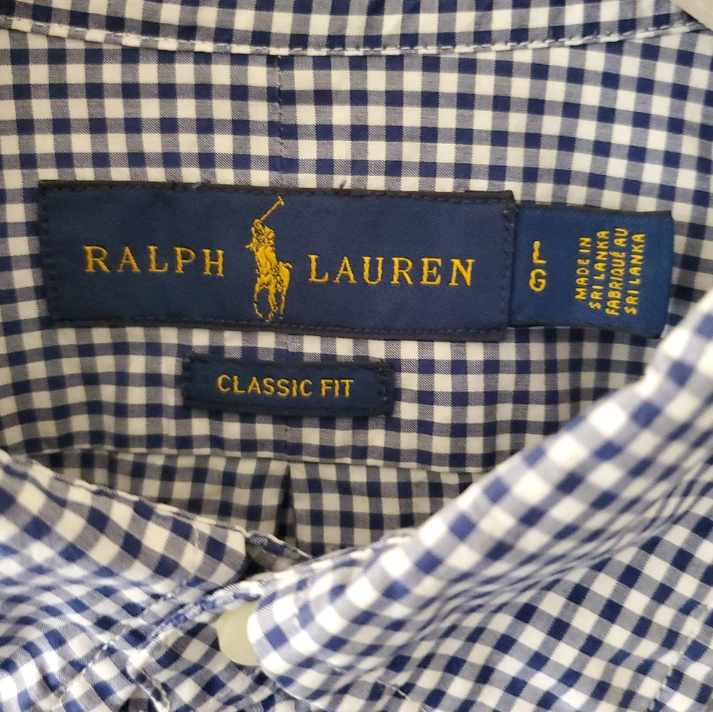 Ralph Lauren L Classic Fit Check Gingham Flags Nautical Old Money Button Shirt - Picture 2 of 10